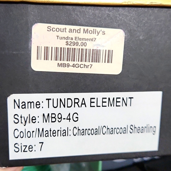 Matt Bernson Tundra Element Charcoal Shearling Size 7 Boots - Picture 10 of 12